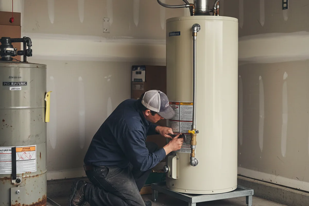 Water heater and shutoff valve replacement in Bicknell